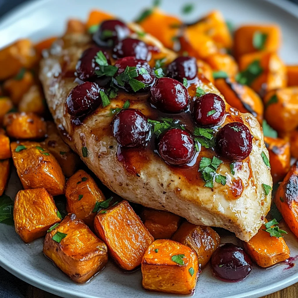 Cranberry Glazed Chicken with Carrots & Sweet Potatoes Recipe