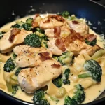 Creamy Chicken Alfredo with Bacon, Spinach & Broccoli