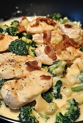 Creamy Chicken Alfredo with Bacon, Spinach & Broccoli