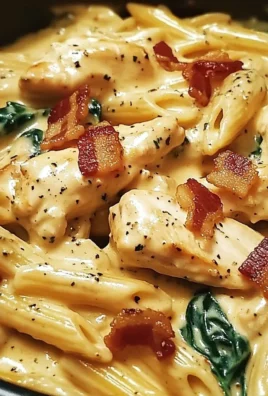 Creamy Chicken Pasta with Bacon and Spinach