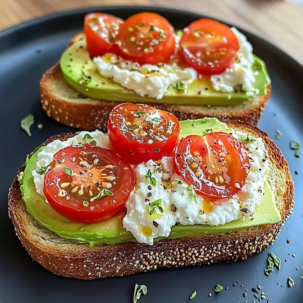 Creamy Tomato & Avocado Toast with Cottage Cheese