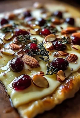 Crispy Flatbread with Brie, Cranberries & Toasted Almonds