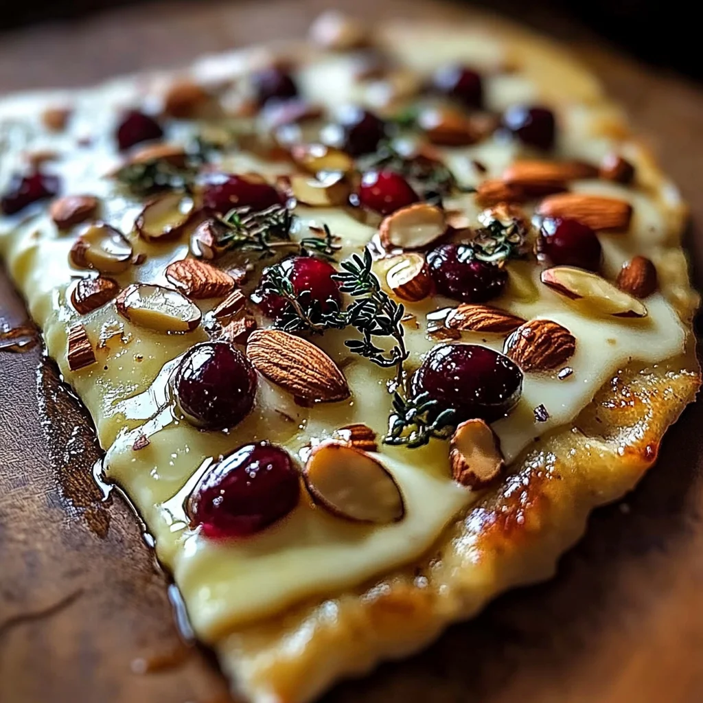 Crispy Flatbread with Brie, Cranberries & Toasted Almonds