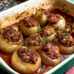 Greek Stuffed Onions: Salantourmasi