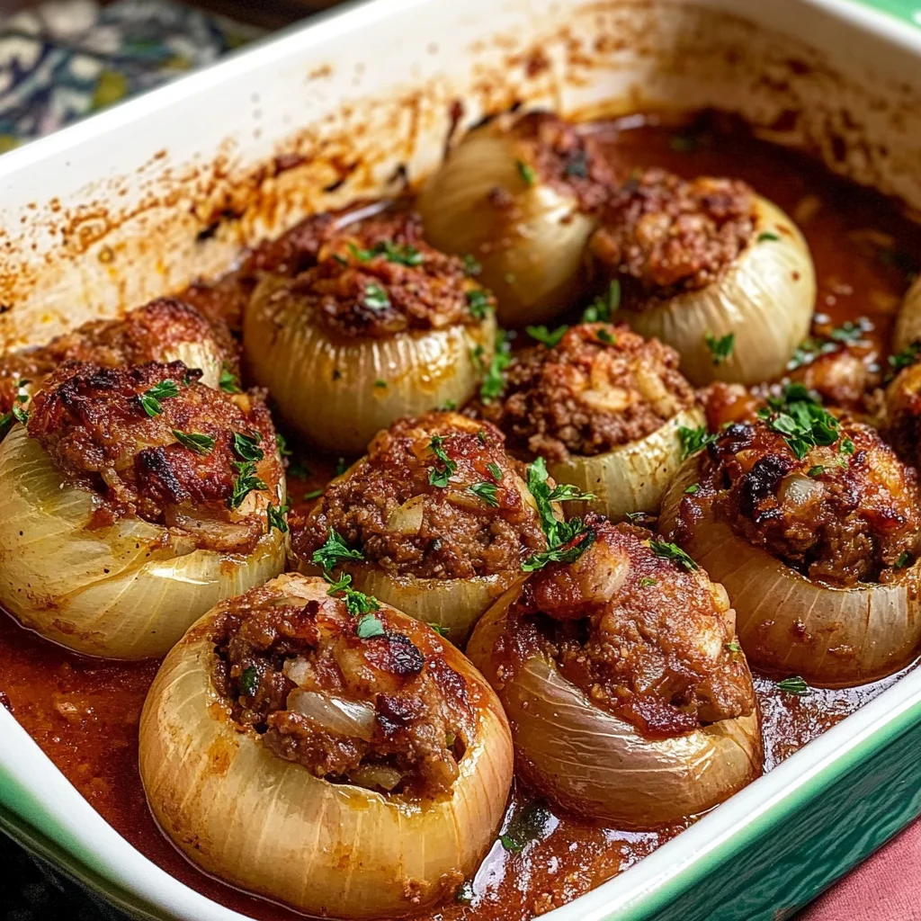 Greek Stuffed Onions: Salantourmasi