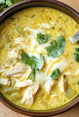 Green Chicken Enchilada Soup - Creamy and Cheesy!