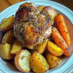 Herb-Roasted Chicken Thighs with Golden Potatoes & Sweet Carrots