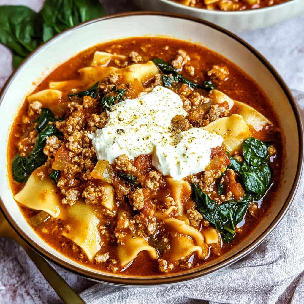 One Pot Lasagna Soup