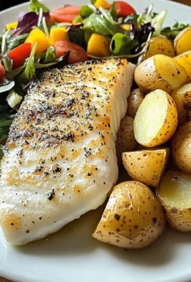 Pan-Seared White Fish with Herbed Baby Potatoes & Garden Salad