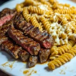 Spicy Garlic Butter Steak with Melted Mozzarella Rotini