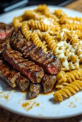 Spicy Garlic Butter Steak with Melted Mozzarella Rotini