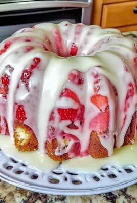 Strawberry Cream Cheese Pound Cake with White Glaze