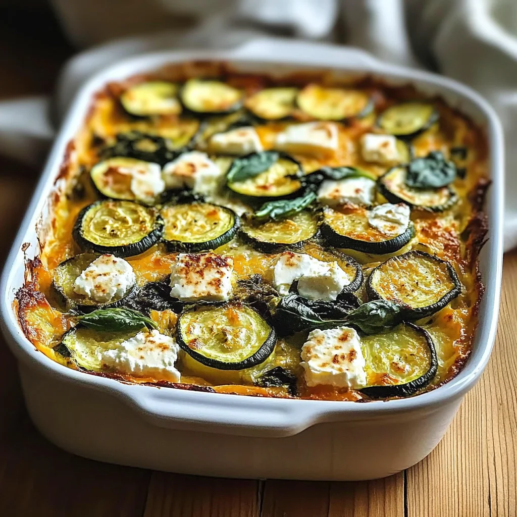 Zucchini Spinach and Feta Casserole