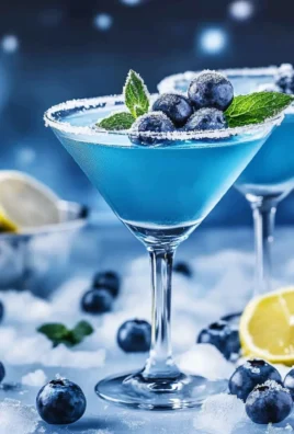 Blueberry Snow Martini Cocktail Recipe