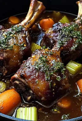 Braised Lamb Shanks with Aromatic Herb Gravy and Root Vegetables