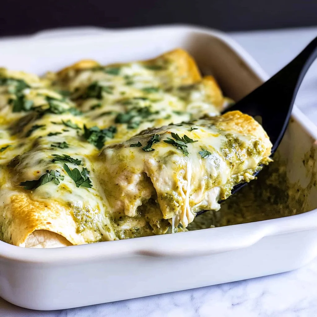 Creamy Poblano Chicken Enchiladas