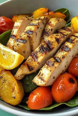 Grilled Chicken & Root Veggie Bowl with Spinach & Lemon