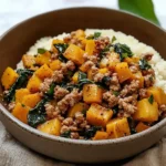 Healthy Roasted Butternut Squash with Ground Turkey