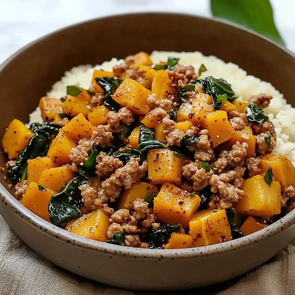 Healthy Roasted Butternut Squash with Ground Turkey
