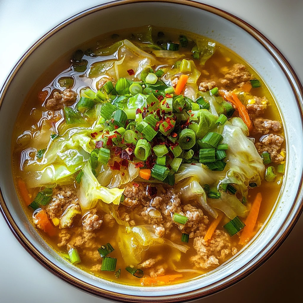 One-Pot Egg Roll Soup with Green Onions and Ginger