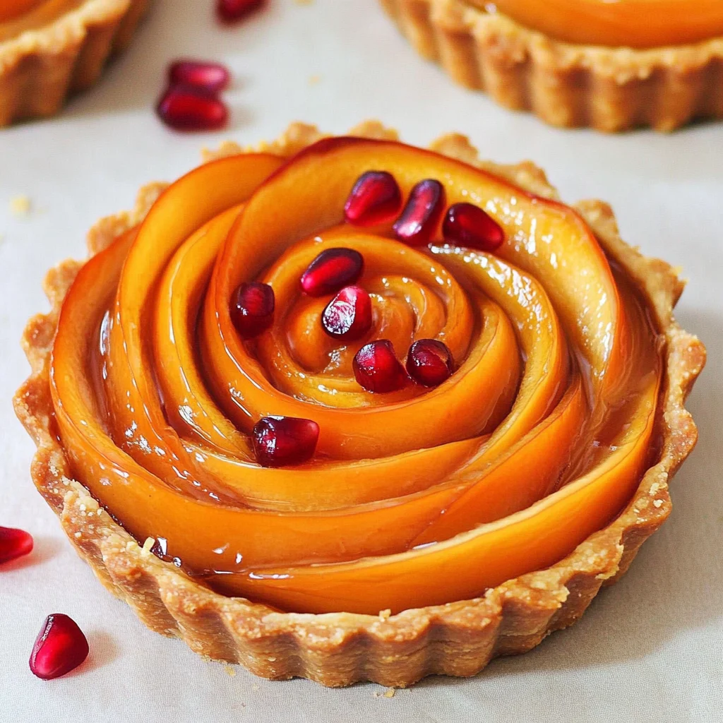 Persimmon Almond Rosette Tarts