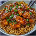 Sticky Garlic Chicken Noodles