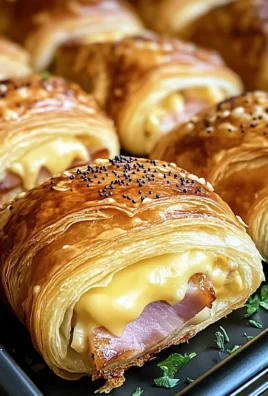 Baked chicken ham and Cheese Croissants