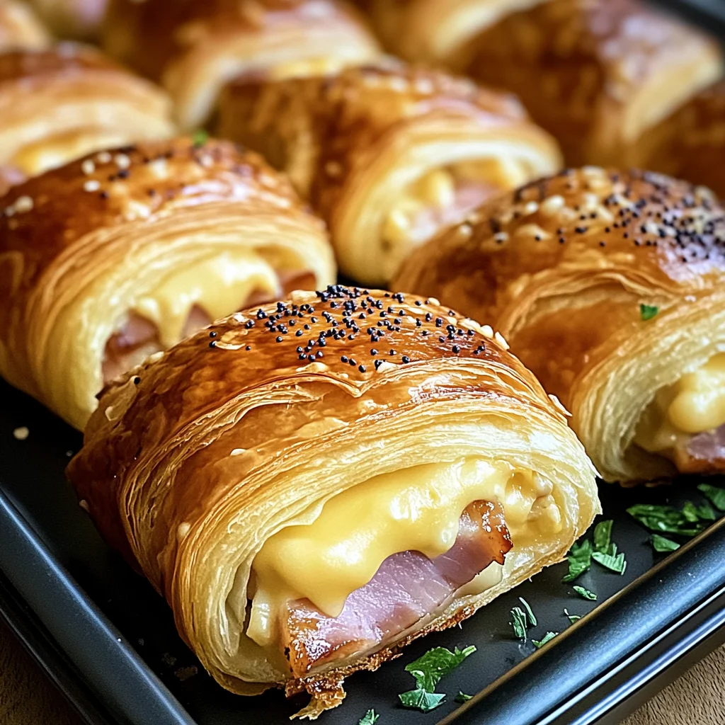 Baked chicken ham and Cheese Croissants