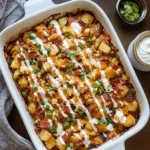 Buffalo Chicken Roasted Potato Bake