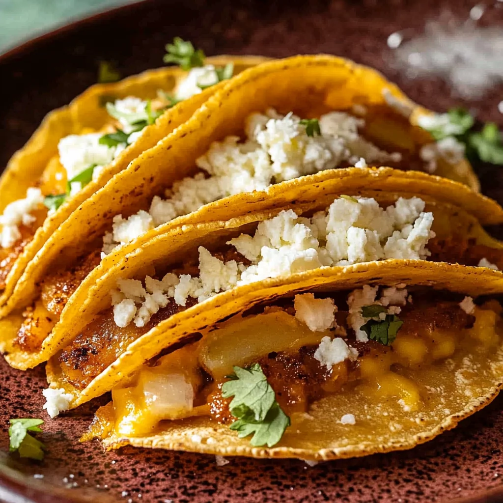 Cheesy Potato Tacos (Tacos de Papa)
