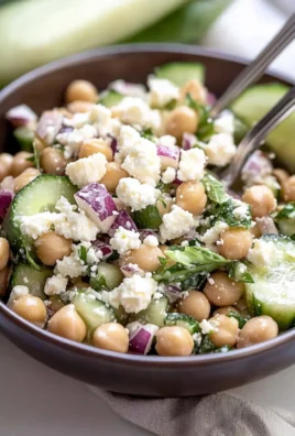 Chickpea Feta Cucumber Salad