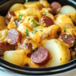 Crockpot Cheesy Potatoes and Kielbasa