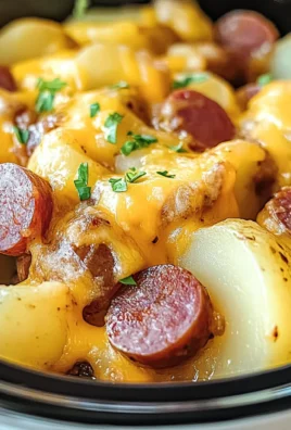 Crockpot Cheesy Potatoes and Kielbasa