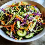 Easy Tangy Vinegar Cabbage Salad with Crisp Vegetables (No Mayo)