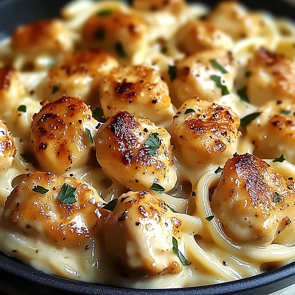 Garlic Butter Chicken Bites with Creamy Parmesan Pasta: An Incredible 7-Step Recipe