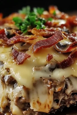Mushroom Swiss Turkey Bacon Meatloaf Casserole
