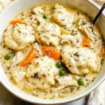 One Pot Chicken Dumpling Soup (with refrigerated biscuit dough!)