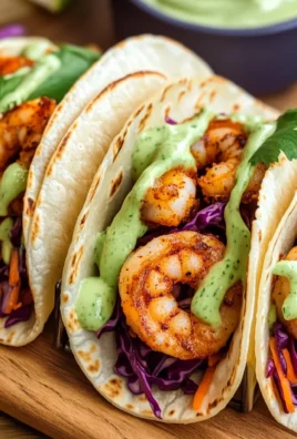 Spicy Shrimp Tacos with Avocado Crema