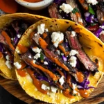 Steak Tacos with Chipotle Sauce & Roasted Cabbage Slaw