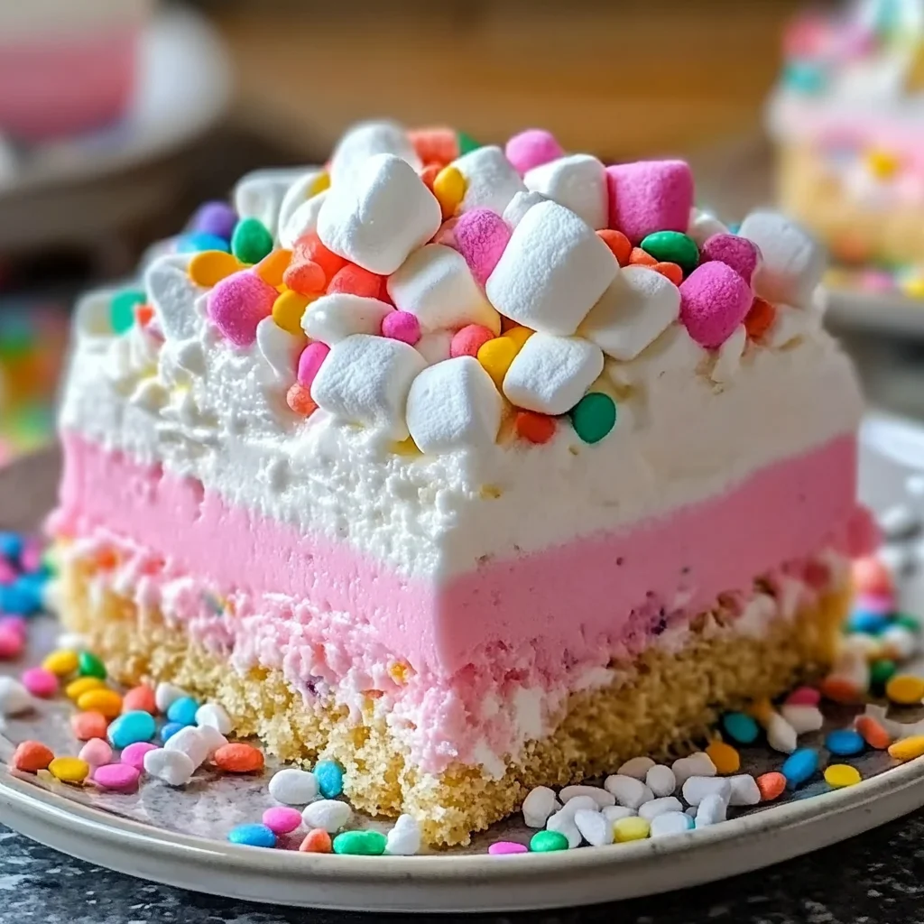 Bubblegum Cloud Slice Dessert: A Sweet Indulgence