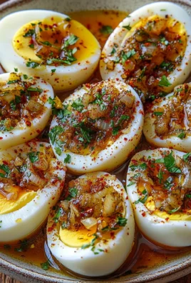 Cajun Boiled Eggs with Spicy Garlic Butter Sauce : Keto Late-Night Snack