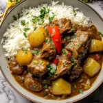 Caribbean-Style Beef Stew with Rice