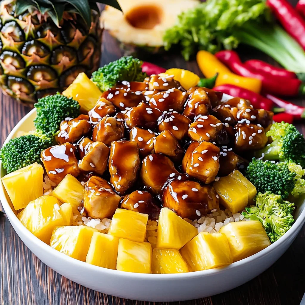 Chicken Teriyaki Pineapple Bowls Recipe