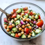 Chickpea Salad with Cucumbers and Tomatoes