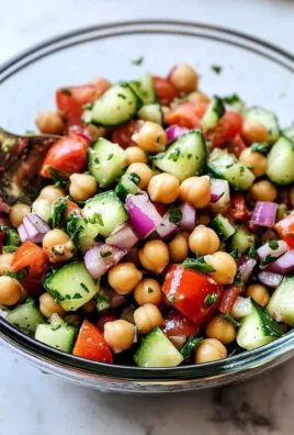Chickpea Salad with Cucumbers and Tomatoes