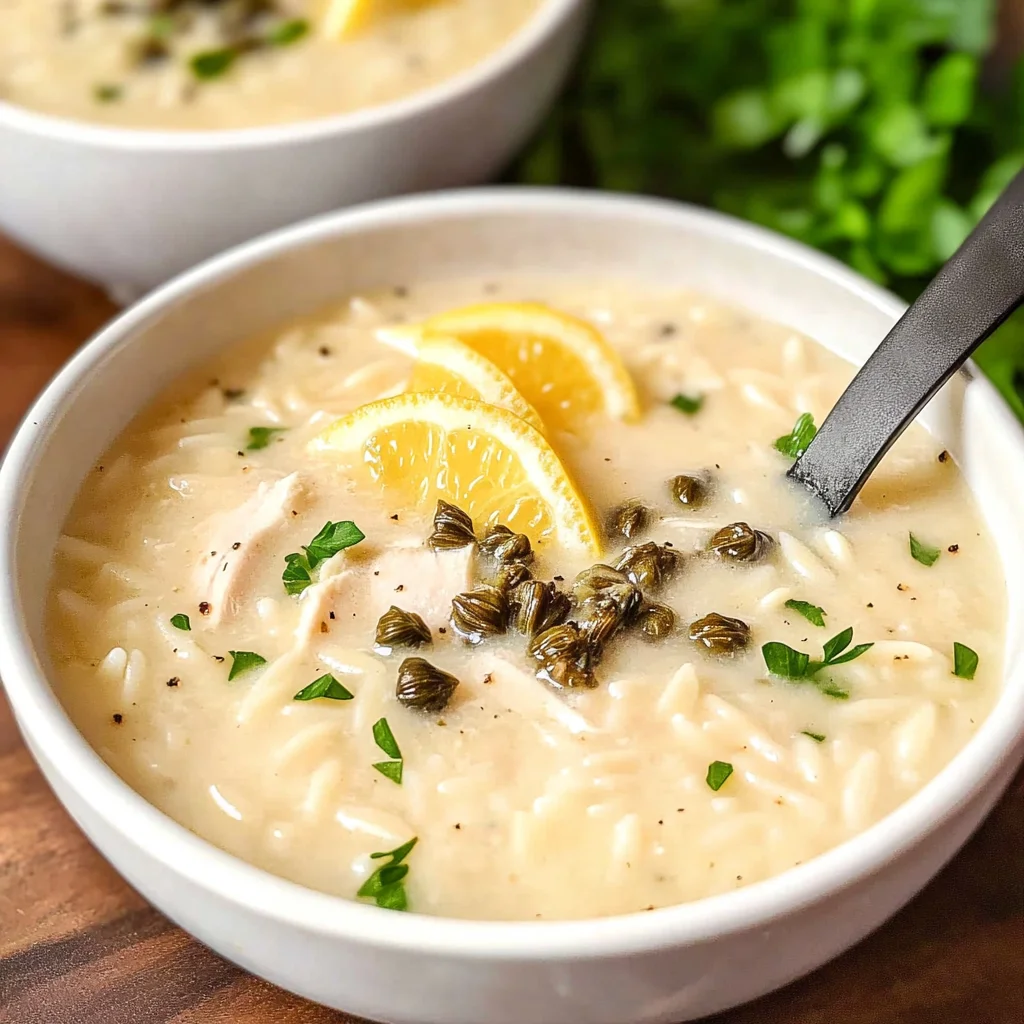 Creamy Lemon Chicken Orzo Soup