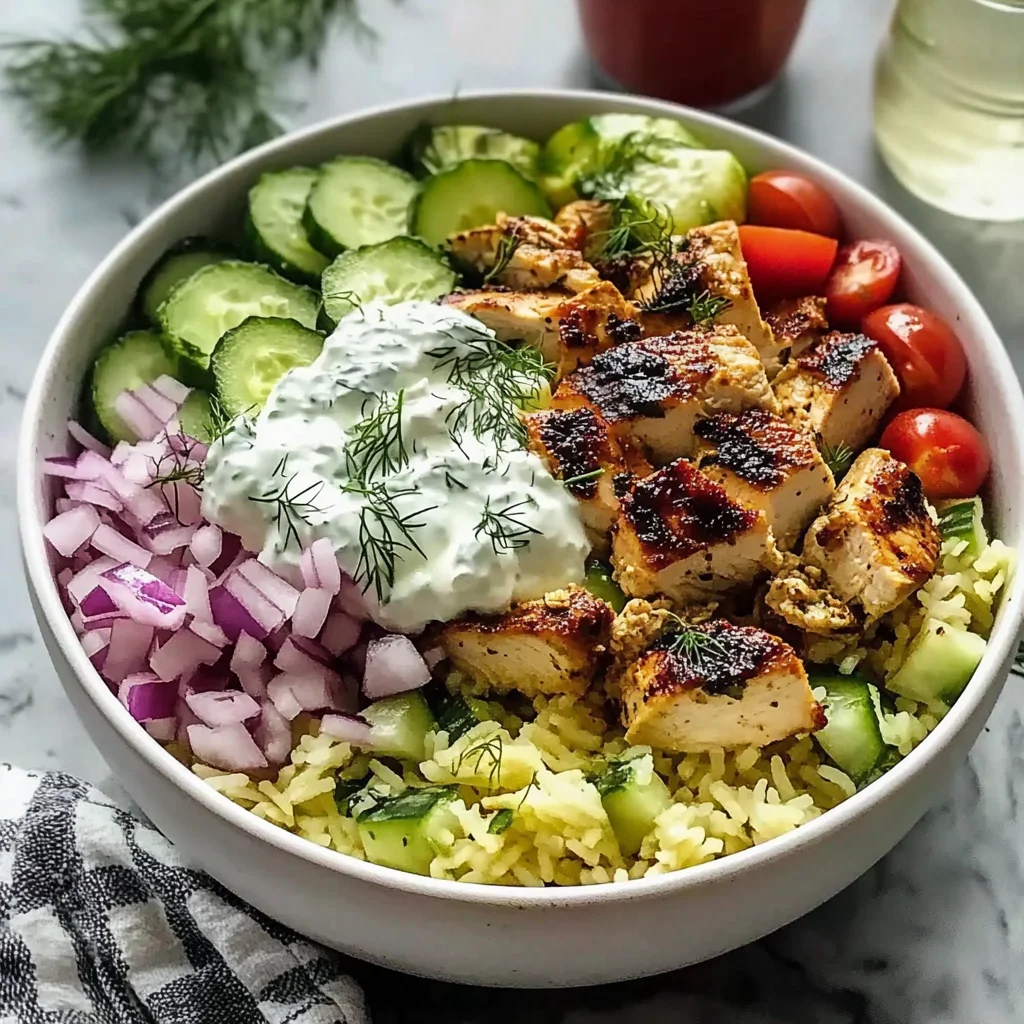 Garlic Mediterranean Chicken Bowl