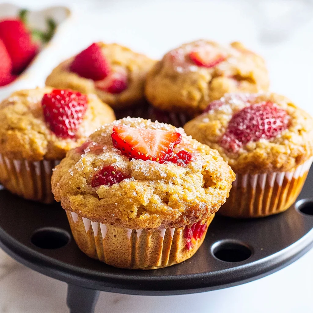 Healthy Strawberry Muffins with Greek yogurt