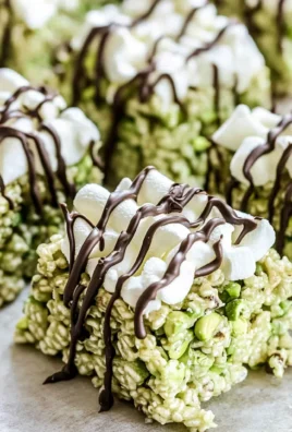 Pistachio Rice Krispie Treats with Dark Chocolate Recipe