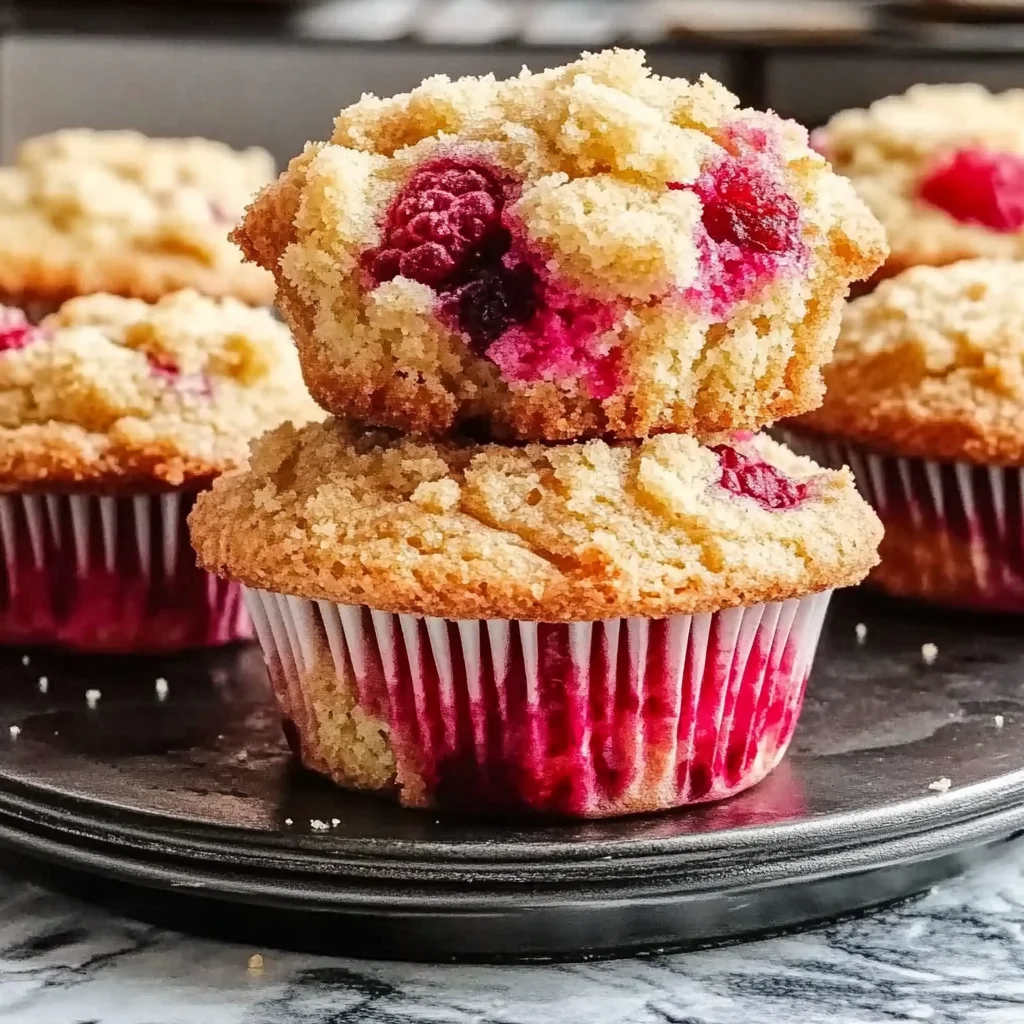 Raspberry Muffins with Crumb Topping